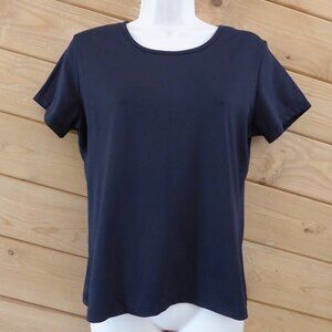 Scott Taylor Solid Black Short Sleeve Tee T-shirt Basic Top Size M